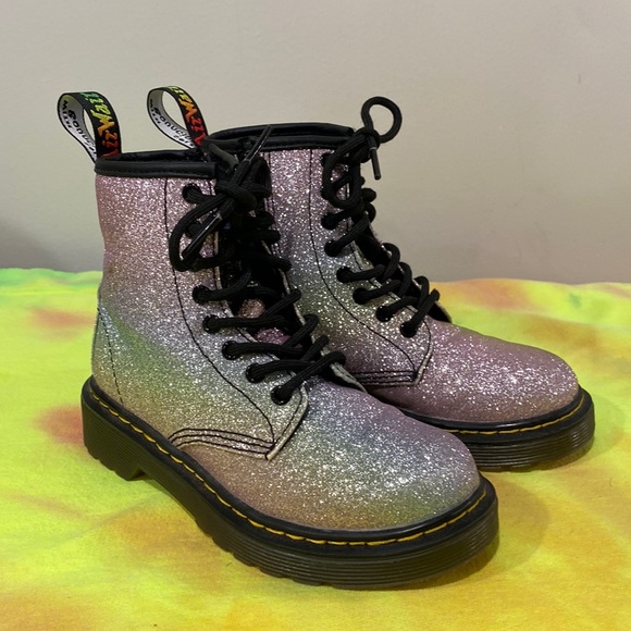 Dr. Martens Other - Dr. Martens Rainbow Glitter combat boots zip and lace up